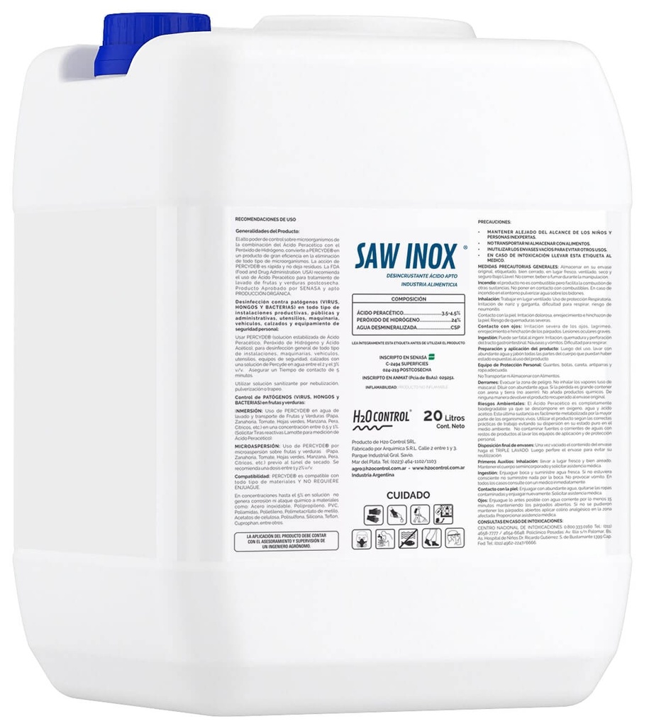 Saw Inox (Desincrustante Acido Nitrico y Fosforico) x 20 kg.